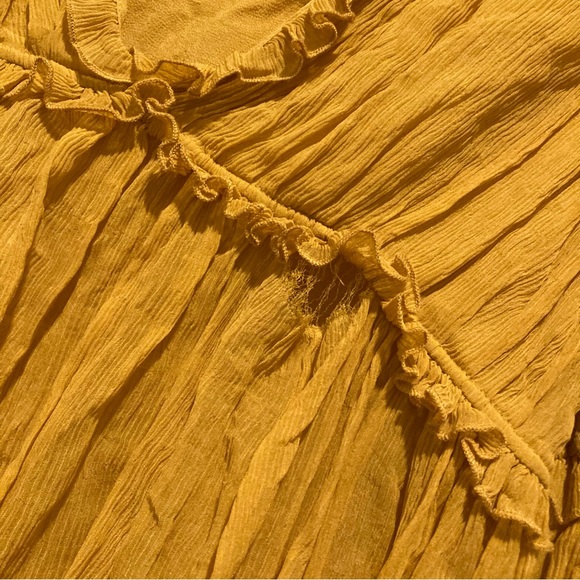 Ulla Johnson Silva Blouse Honey V-Neck Top Fall 100% Silk *Flawed* - Picture 6 of 12